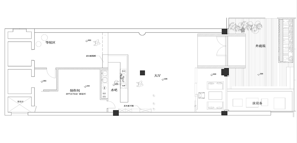 茶餐廳空間設計平面圖,茶餐廳裝飾平面圖