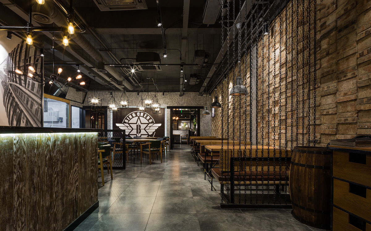 燒烤店空間設計效果圖,燒烤店裝飾圖片