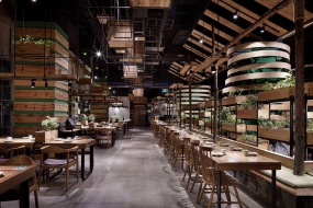 快餐店空間設計效果圖,快餐店裝飾圖片