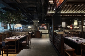 火鍋店裝修設計布局圖,火鍋店設計效果圖