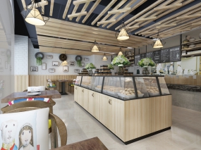 面包店裝修設計實景圖, 面包店裝修設計案例圖