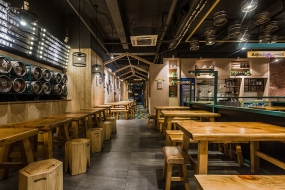 燒烤店設計效果圖,燒烤店設計實景圖