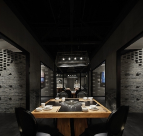 火鍋店裝修設計布局圖,火鍋店設計效果圖