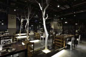 火鍋店空間設計效果圖,火鍋店空間設計實景圖