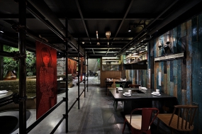火鍋店店面裝飾圖片,火鍋店店面空間設計效果圖