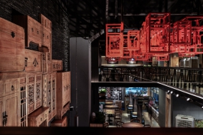 重慶小面面館裝修設計布局圖,重慶小面面館空間設計效果圖
