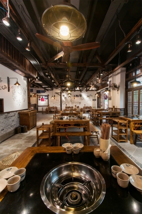 火鍋店店面裝修設計圖片,火鍋店店面裝飾效果圖