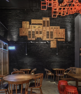重慶小面面館設計布局圖,重慶小面面館裝飾效果圖