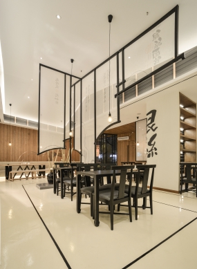 面館空間設計平面圖,餐館裝飾設計效果圖