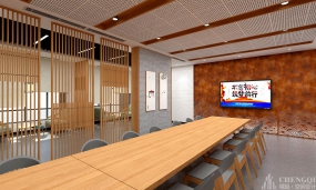 展廳設計效果圖,紅色展廳設計效果圖