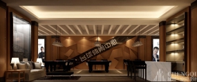 臺(tái)球俱樂(lè)部空間裝飾實(shí)景圖,臺(tái)球室裝修設(shè)計(jì)效果圖