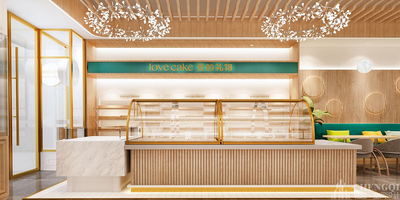 蛋糕店布局效果圖,蛋糕店空間設計實景圖
