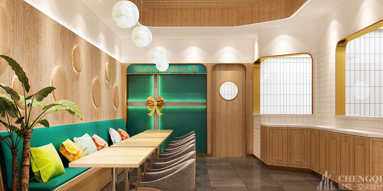 蛋糕店空間設計效果圖,蛋糕店裝飾設計實景圖
