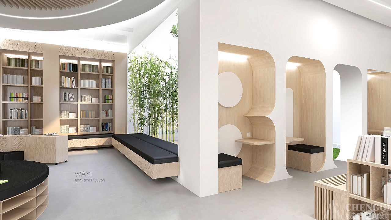 圖書館裝飾圖片,圖書館裝飾實(shí)景圖