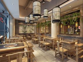 現代風格火鍋店吊頂裝修圖片