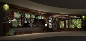 湘菜飯店室內隔斷簾裝修效果圖片