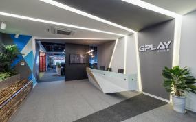 經典小辦公室前臺大理石臺面效果圖片