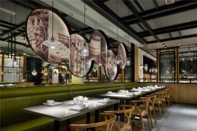 大型湘菜飯店室內吊頂設計裝修效果圖片