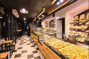 蛋糕店門面室內貨柜裝修效果圖片欣賞