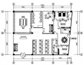 現代辦公室室內布置設計效果圖圖片