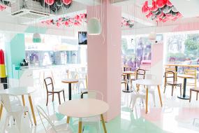 專業外國奶茶店裝修設計圖片