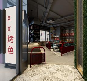 烤魚店裝潢設計效果圖片