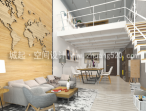 最新loft風(fēng)格辦公室設(shè)計(jì)裝飾效果圖