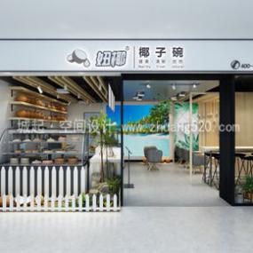 簡約文雅風(fēng)格奶茶店裝修效果圖