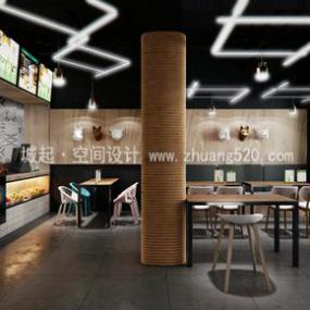 簡(jiǎn)約風(fēng)格奶茶店設(shè)計(jì)裝飾效果圖