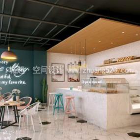 簡約風(fēng)格奶茶店設(shè)計(jì)裝修效果圖